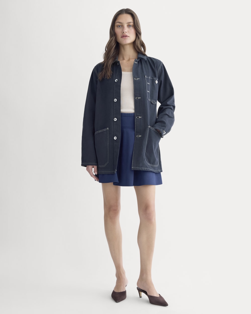 The Denim Chore Jacket Garment-Dyed Navy – Everlane