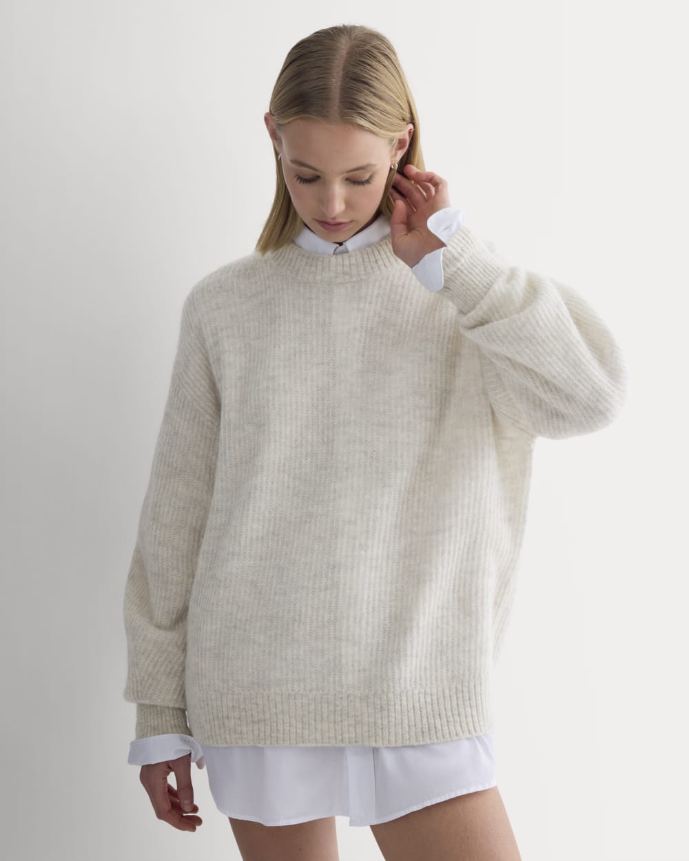 womens-alpaca-ribbed-cocoon-crew-almond | primary