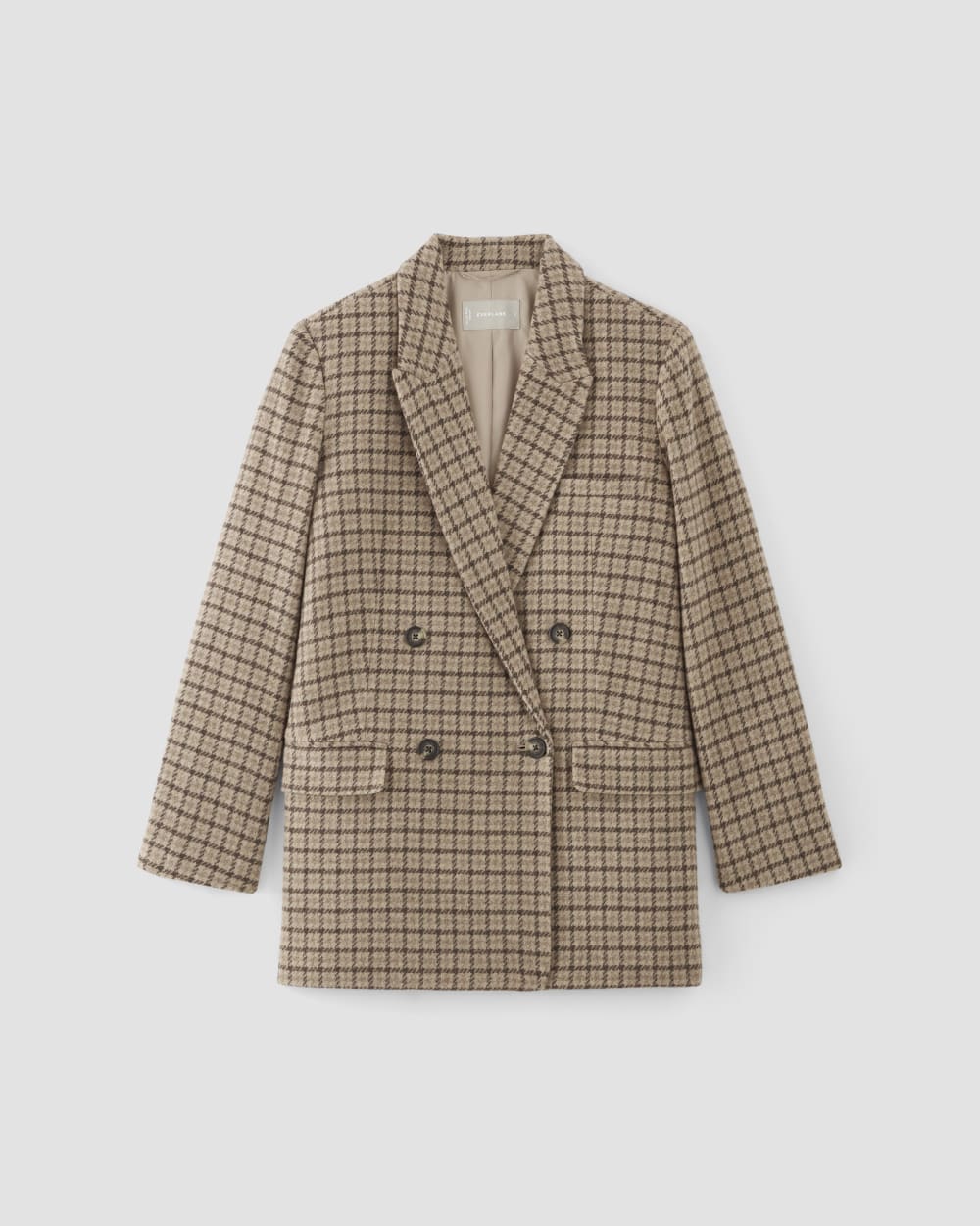 The ReWool® Double-Breasted Blazer Beige Houndstooth – Everlane