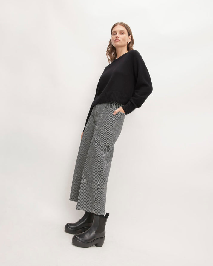 Autumn Cashmere Baby Ladder Stitch Boxy Crew in Camo main image 1