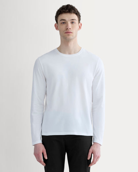 The Essential Organic Long-Sleeve Tee | White – Everlane