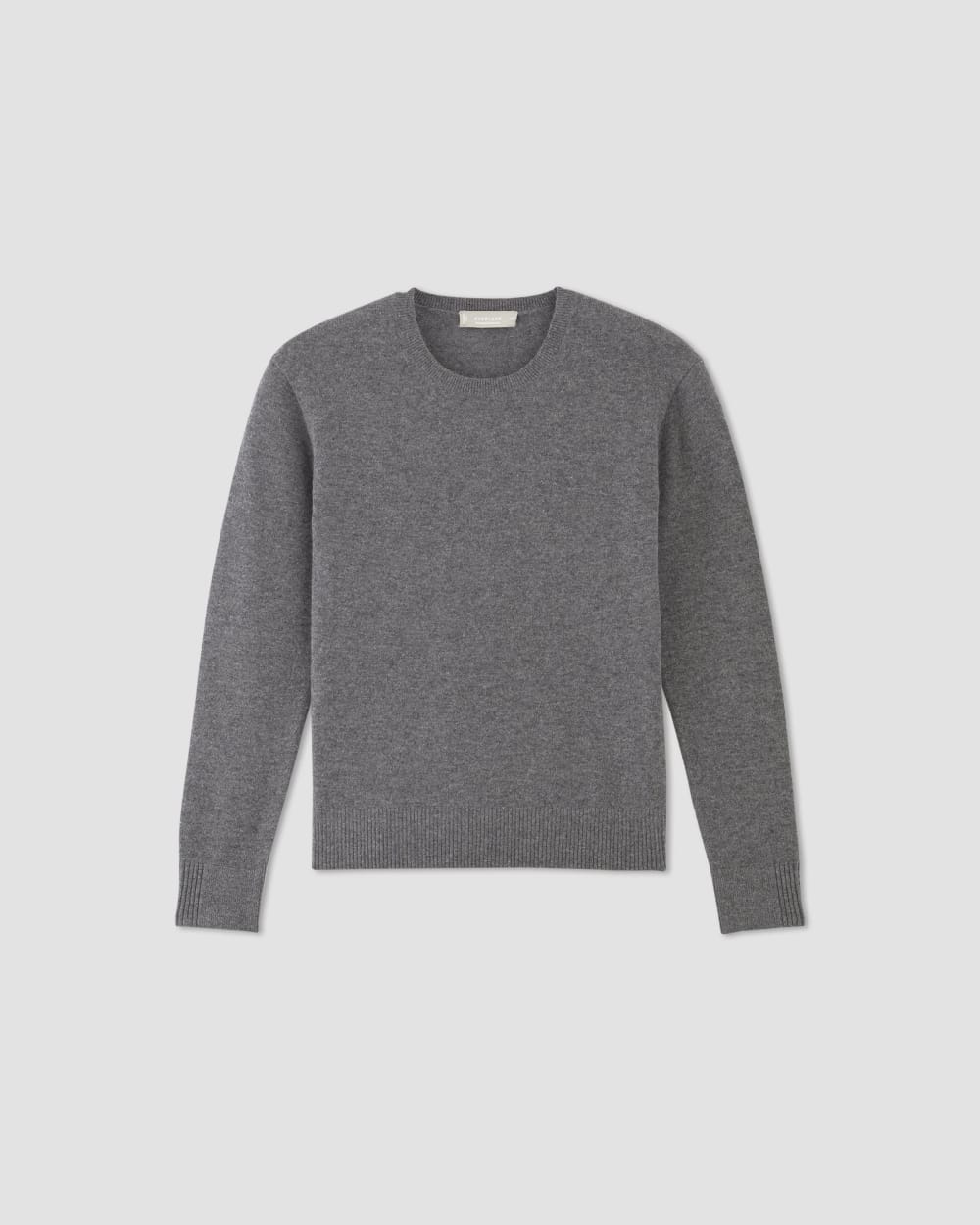 womens-cashmere-classic-crew-sweater-heather-charcoal | alt