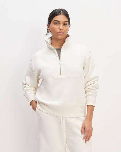 The ReTrack Half-Zip Sweatshirt | Bone – Everlane