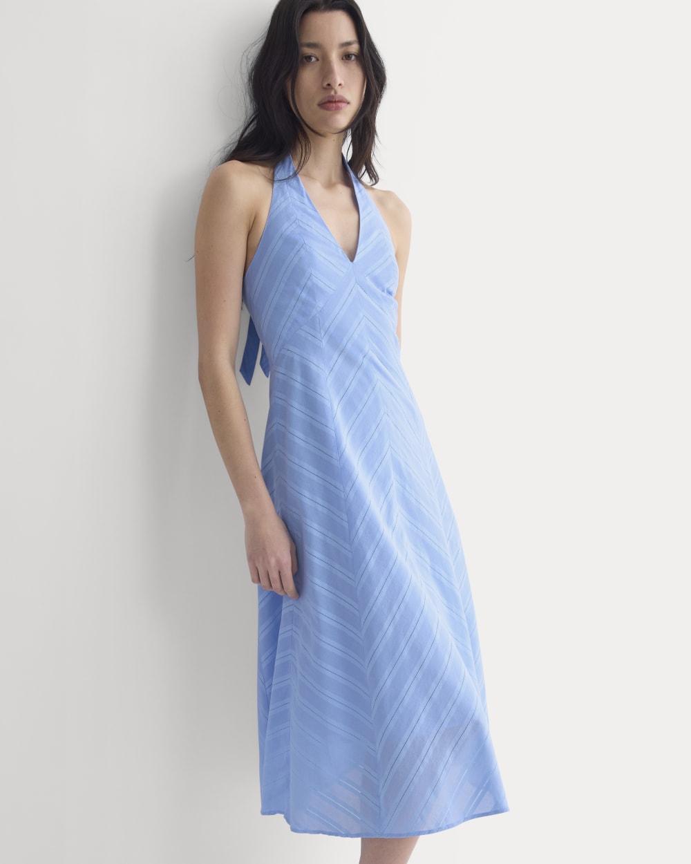 womens-textured-halter-midi-dress-open-air-blue