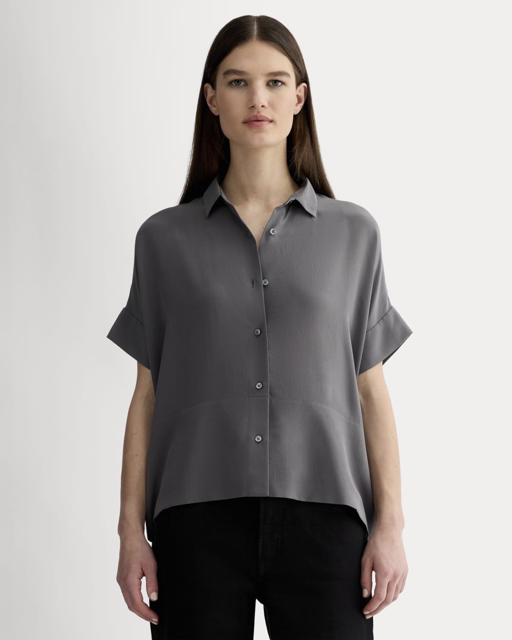 womens-clean-silk-ss-square-shirt-graphite | primary