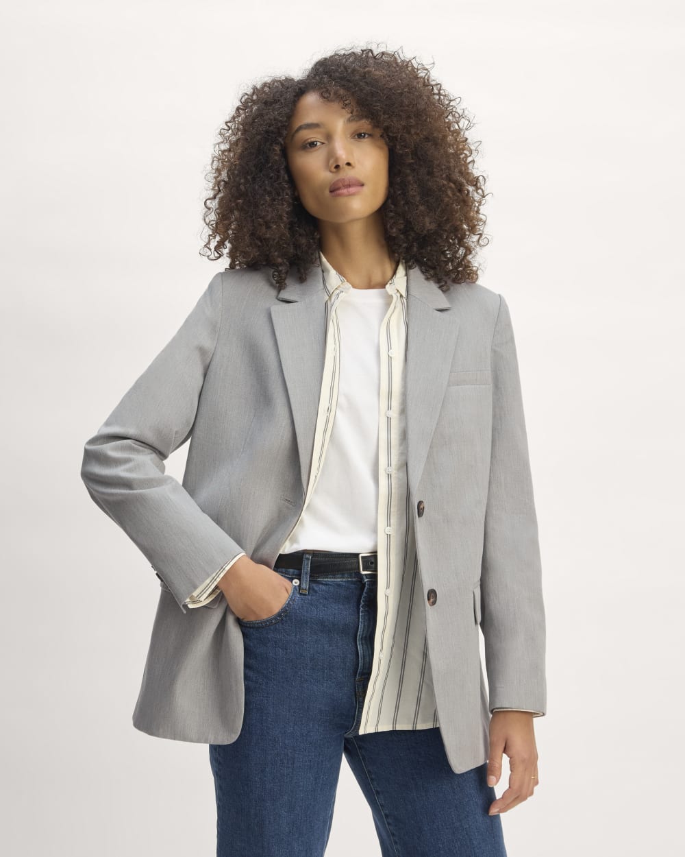 womens-tencel-oversized-blazer-heather-steel | primary