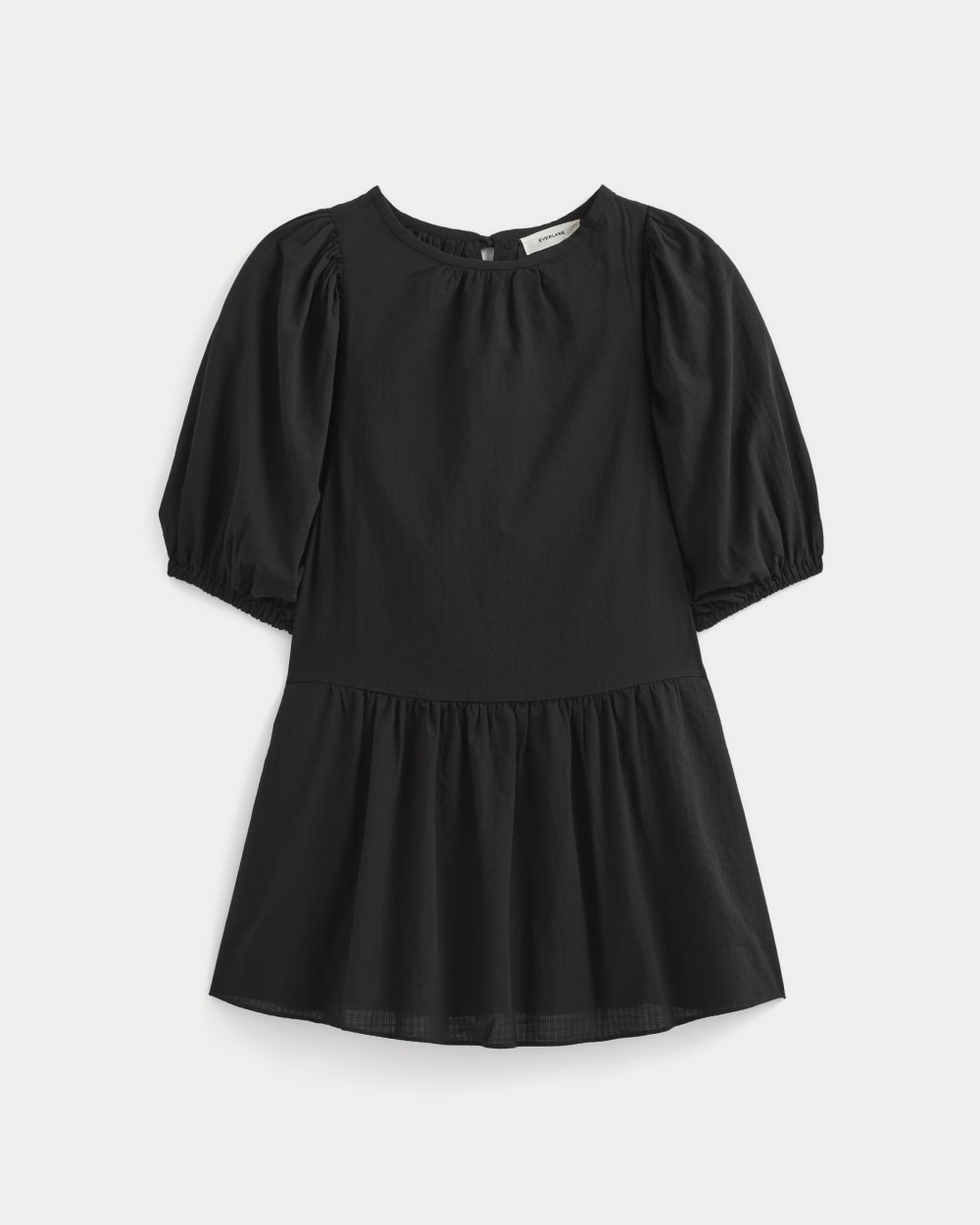 The Gauze Puff-Sleeve Mini Dress | Black Everlane The Gauze Puff-Sleeve Mini Dress | Black Everlane