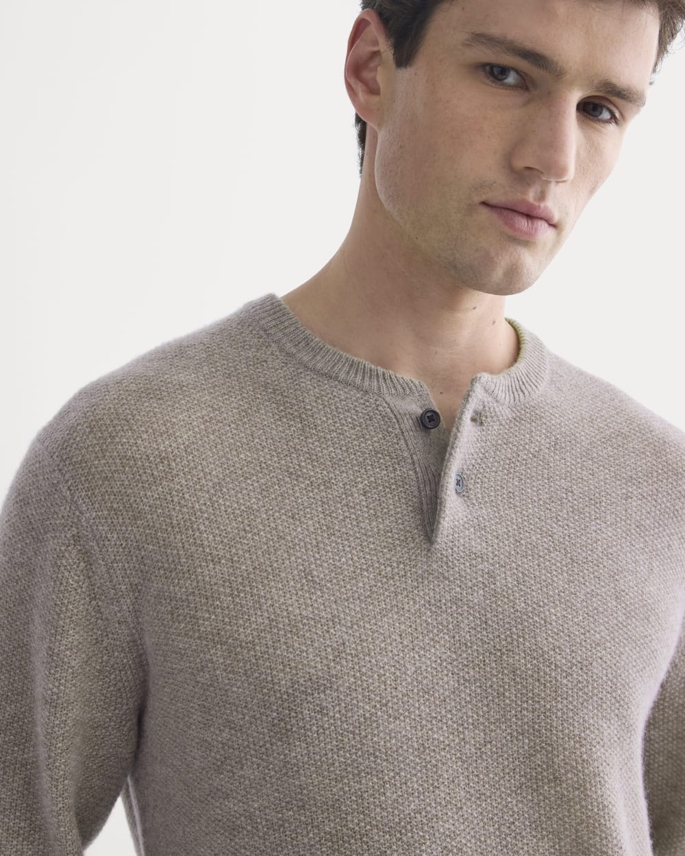 Henley in Wool Cashmere | Light Heathered Taupe – Everlane
