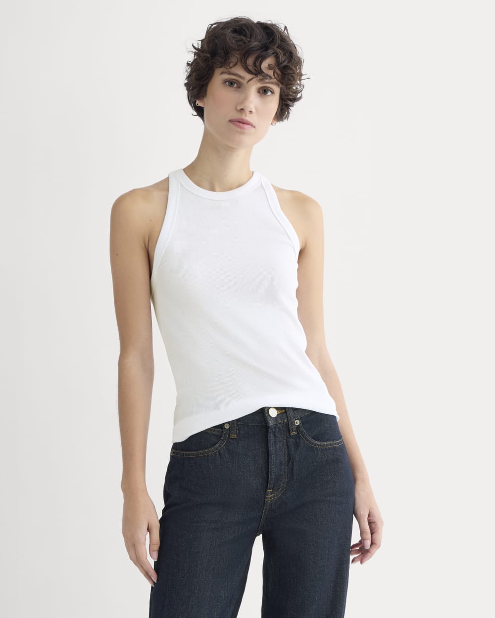 White Racerback Luxe Rib Racerback Tank | White – Everlane