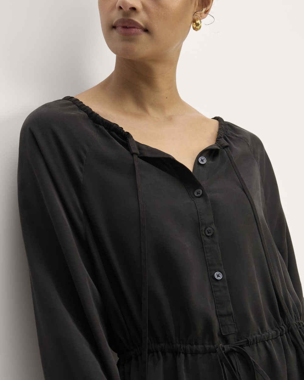 The TENCEL Gathered Maxi Dress | Black Everlane The TENCEL Gathered Maxi Dress | Black Everlane