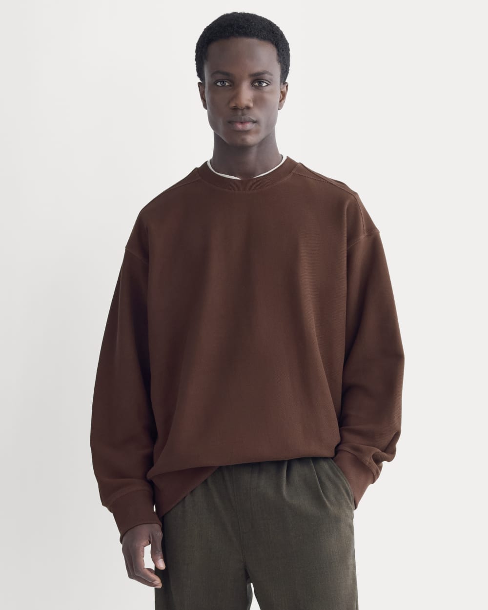 Twill Terry Jacquard Crew Sweatshirt