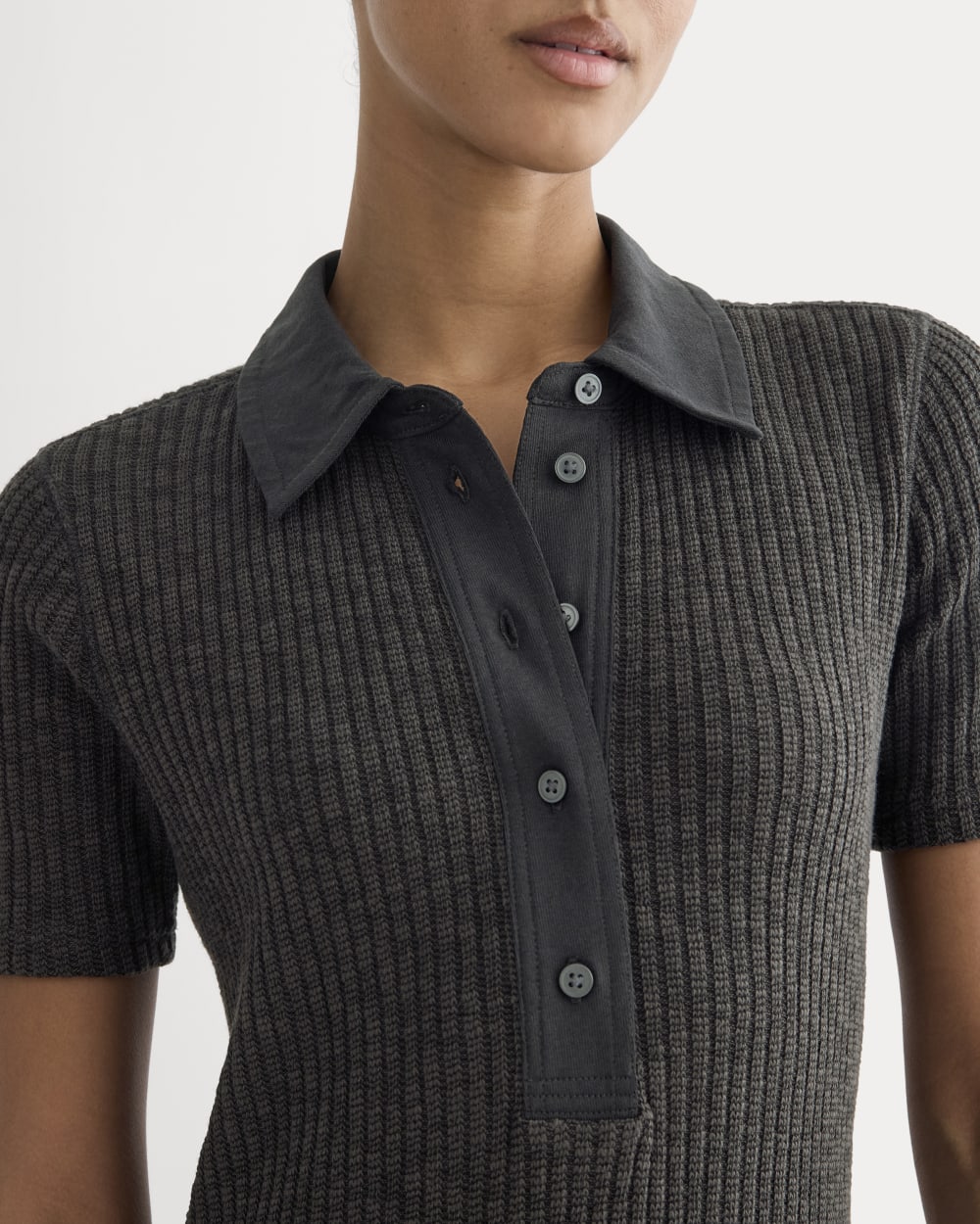 ribbed stretch knit polo dress Lauren Ralph Lauren Women's Rib-Knit Cotton-Blend Polo Dress