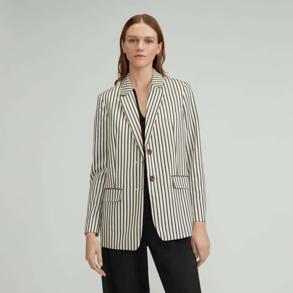 womens-tencel-oversized-blazer-ombre-stripe | primary