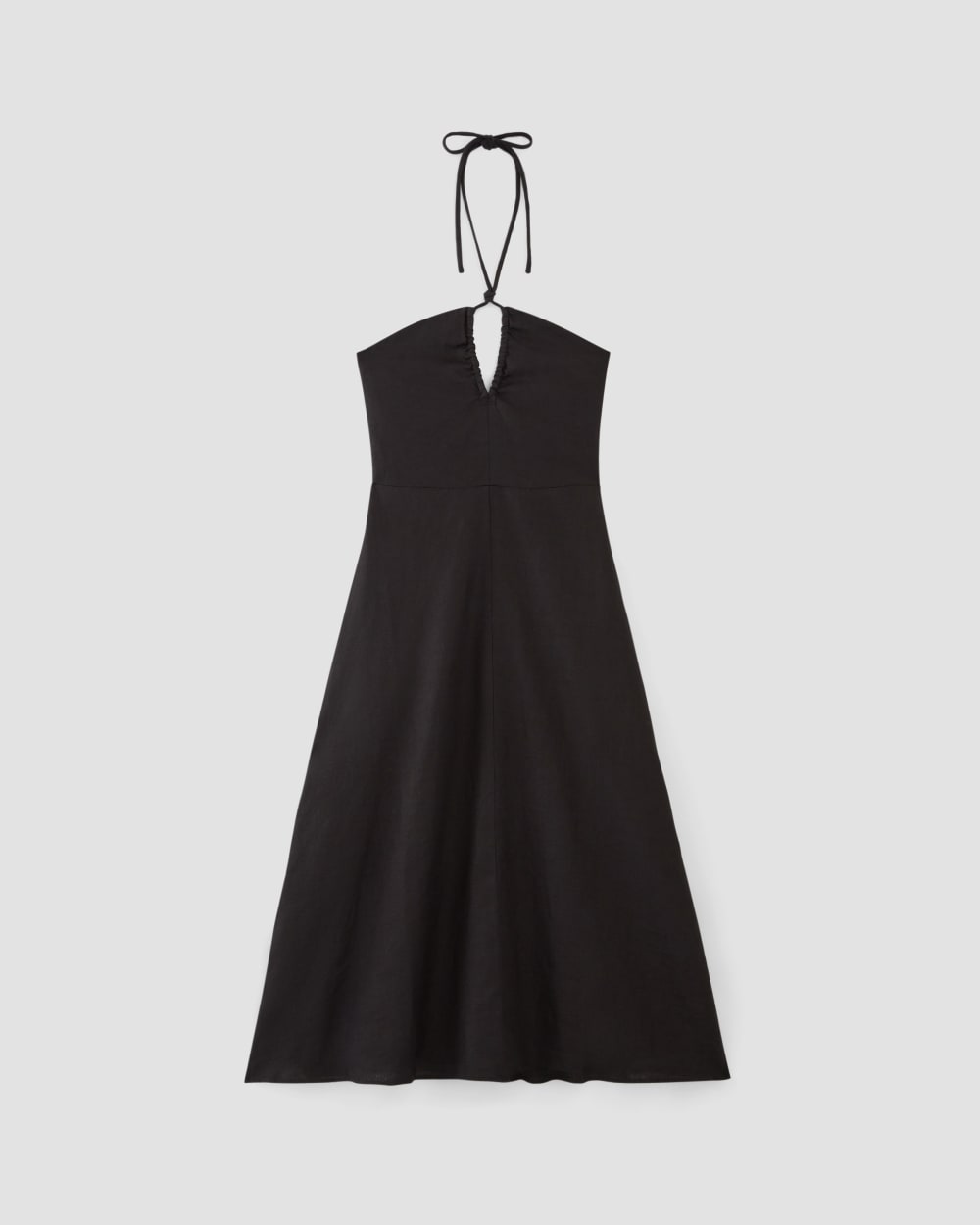 womens-linen-halter-neck-dress-black | alt