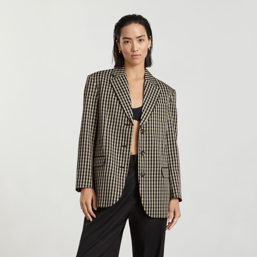 womens-80s-blazer-khaki-black | primary