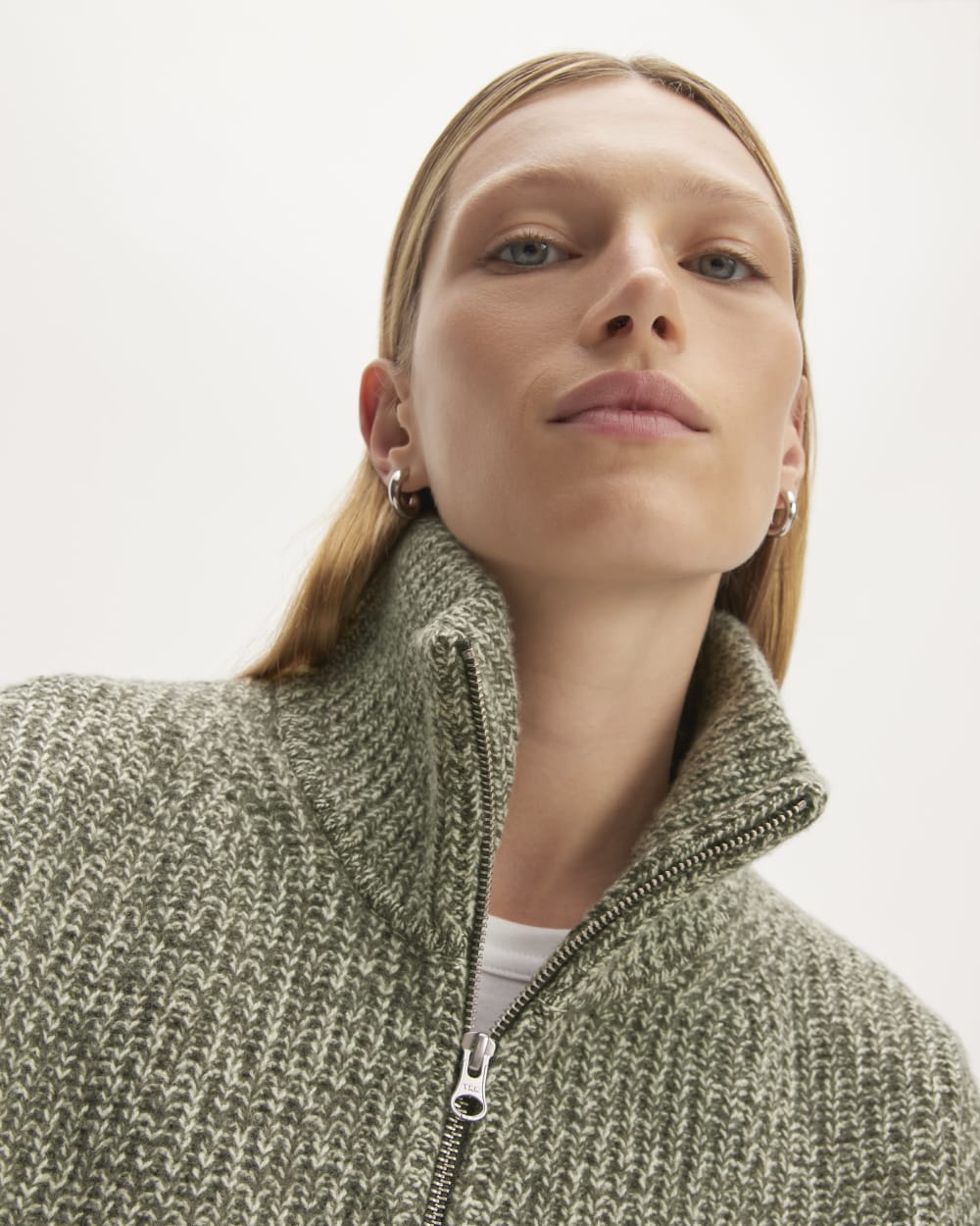 The Half-Zip Sweater in Luxe Merino | Seafoam Green / Kambaba