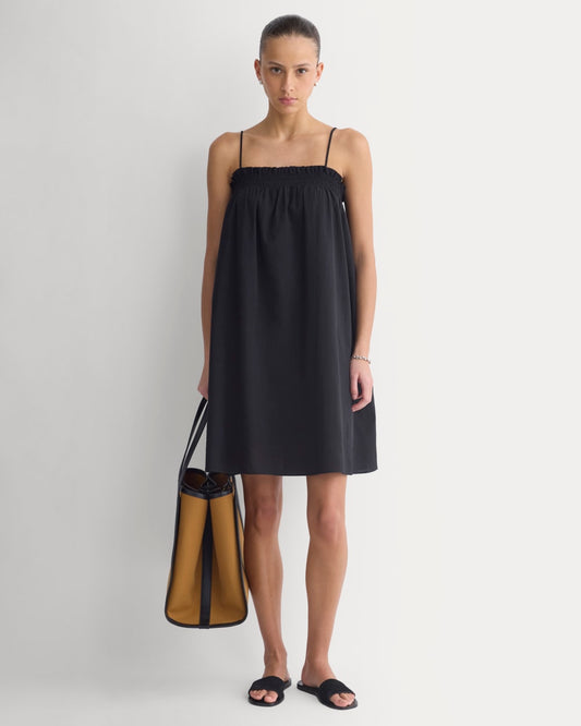 womens-gauze-smocked-dress-black | primary