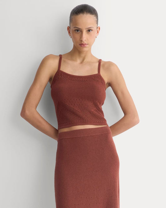 womens-lace-knit-cami-henna-red | primary