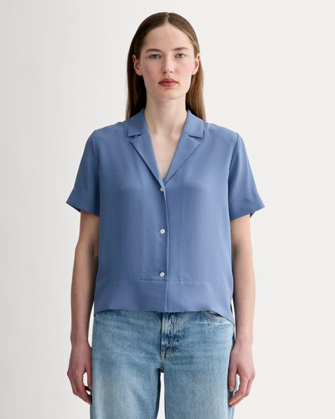 The Notch Shirt in Washable Silk | French Blue – Everlane