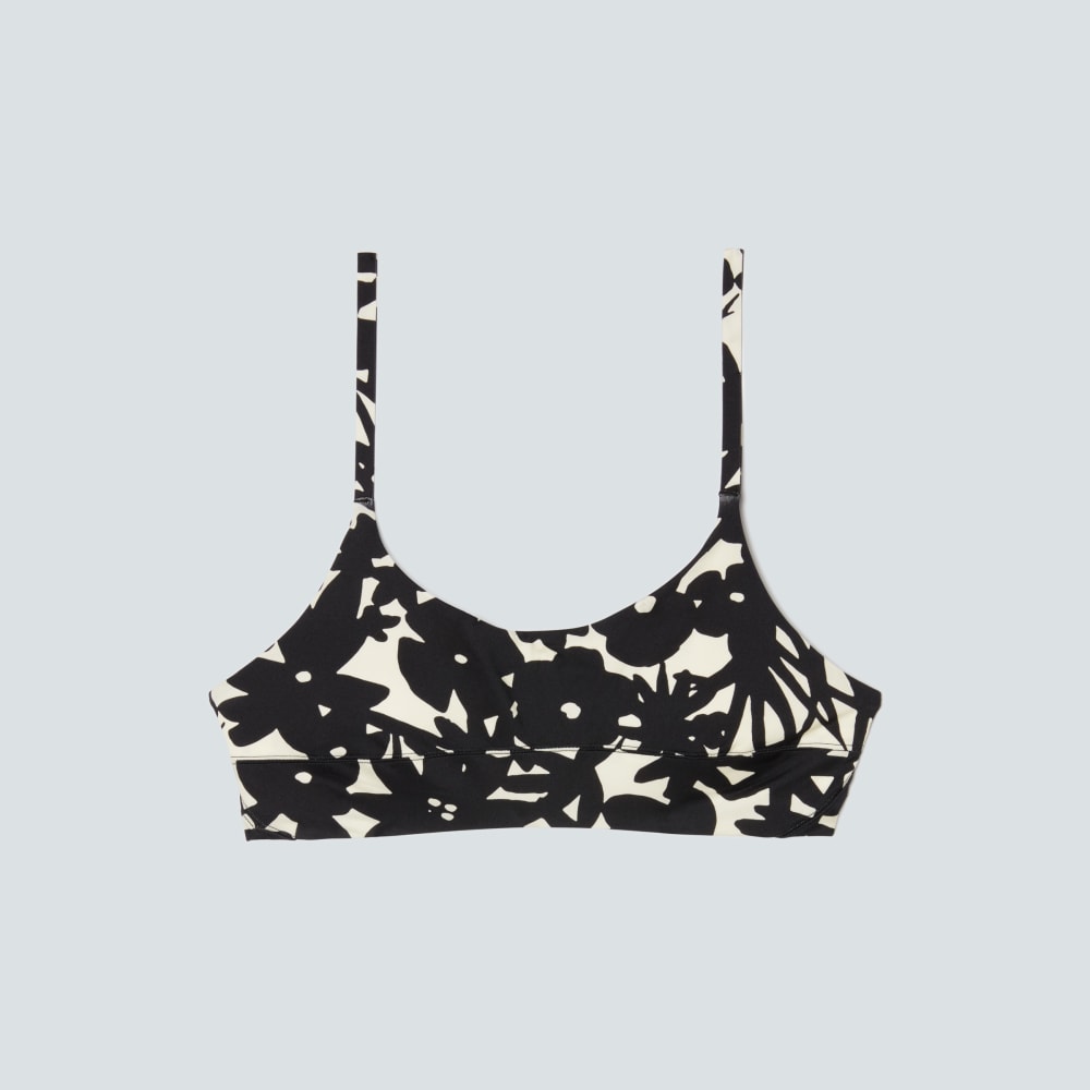 The Scoop-Neck Bikini Top | Black / Canvas Floral - XXS