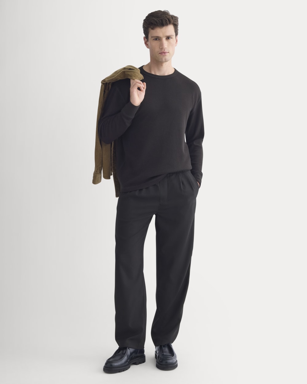 Thermal Crew in Cozy Waffle | Black – Everlane