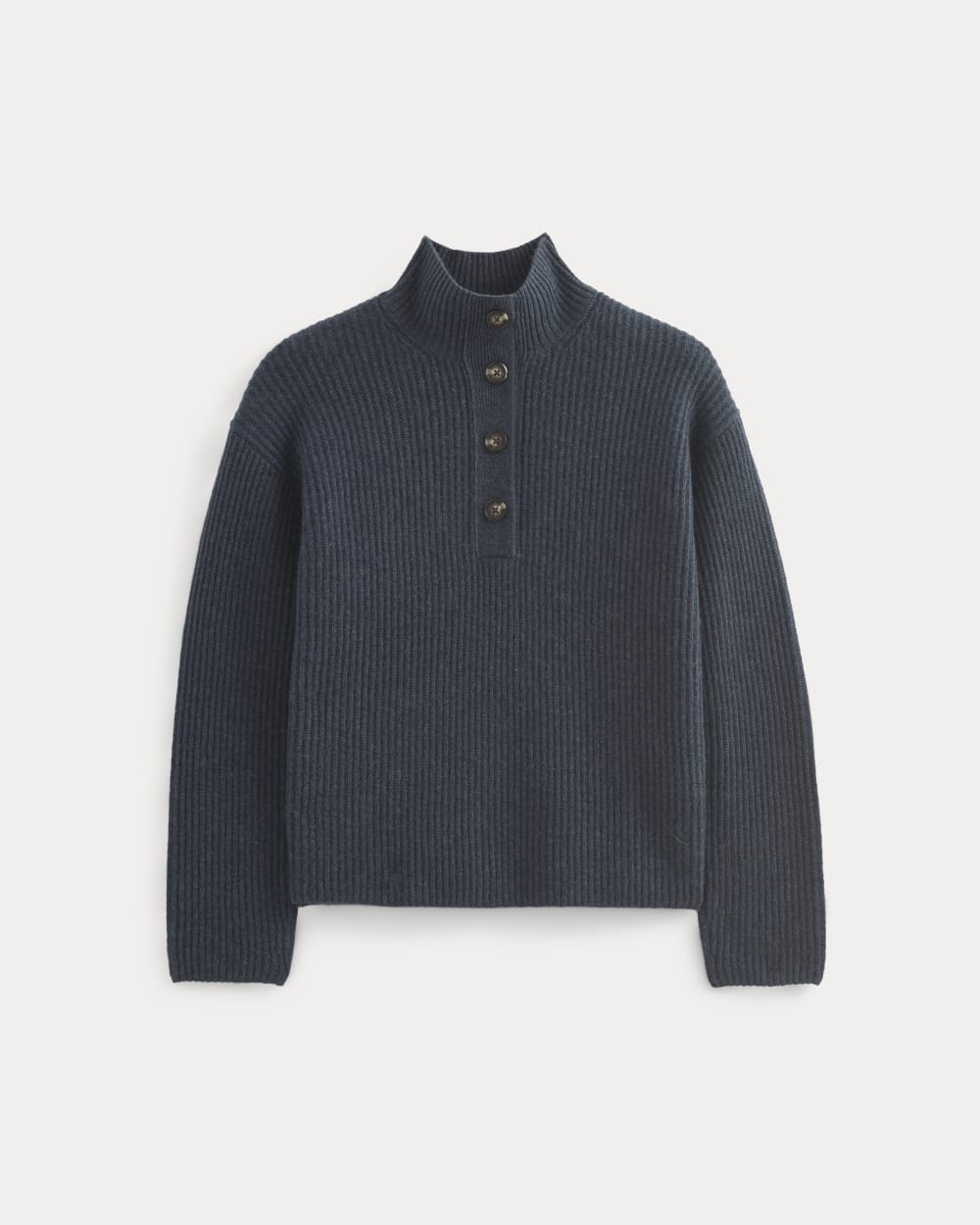 womens-wool-cashmere-cocoon-henley-indigo | alt