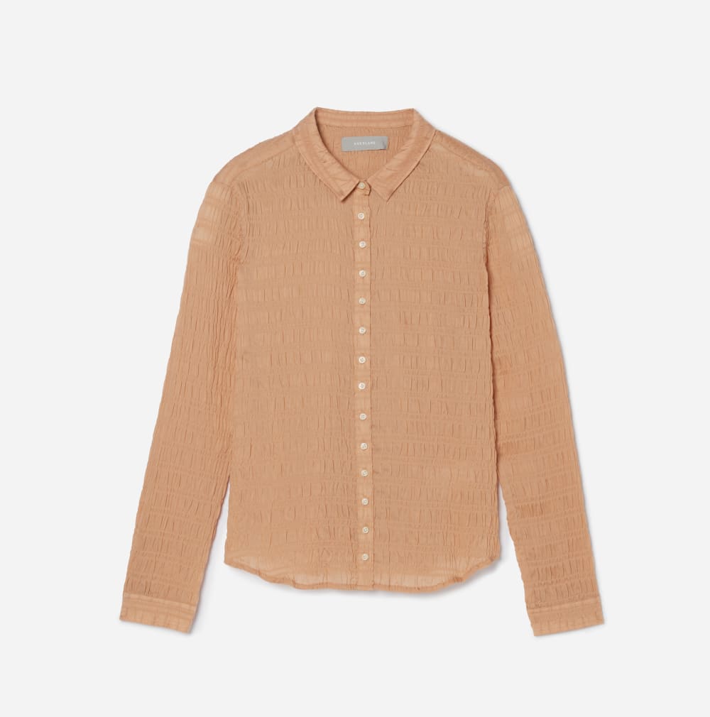 womens-button-smock-top-hazelnut | alt