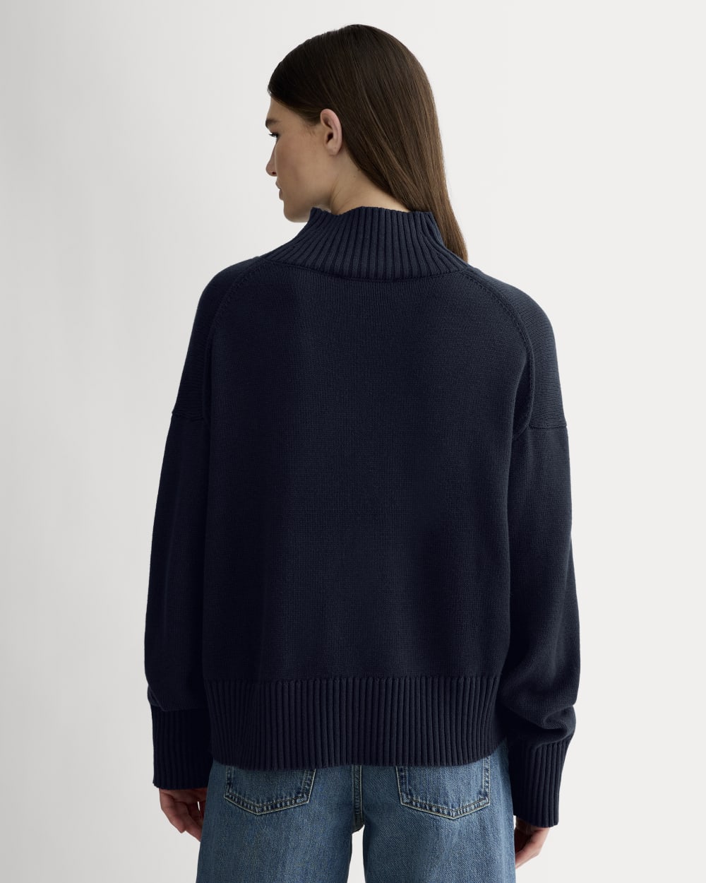 The Boxy Turtleneck in Everyday Cotton | Navy – Everlane