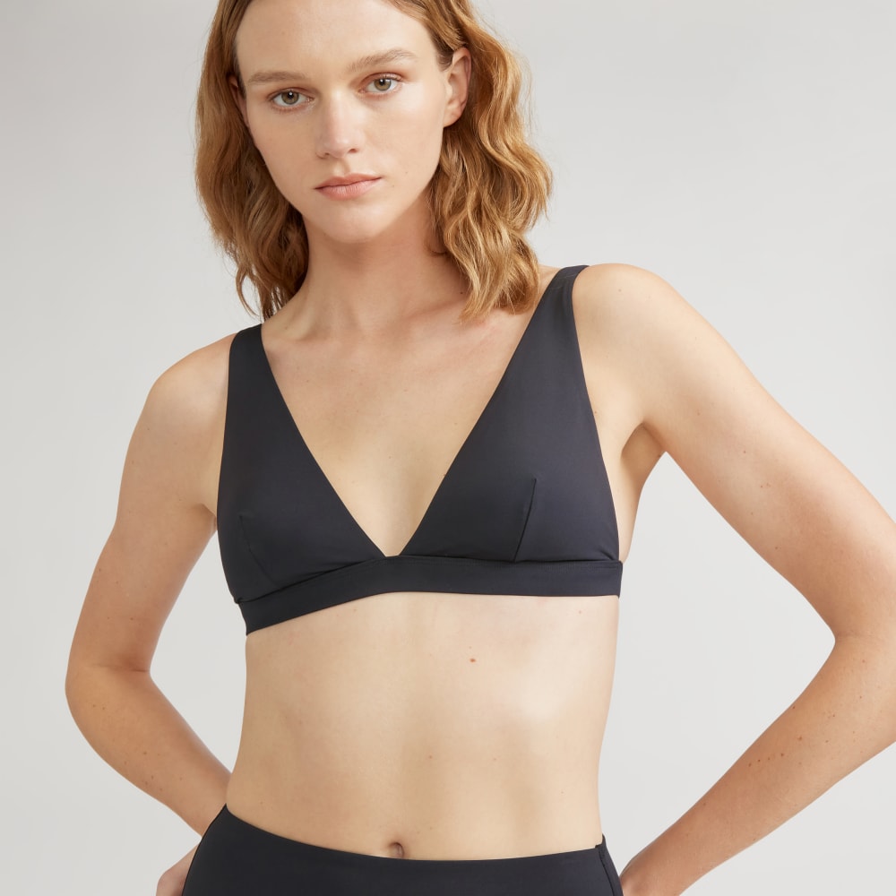 womens-renew-plunge-triangle-bikini-top-black | alt
