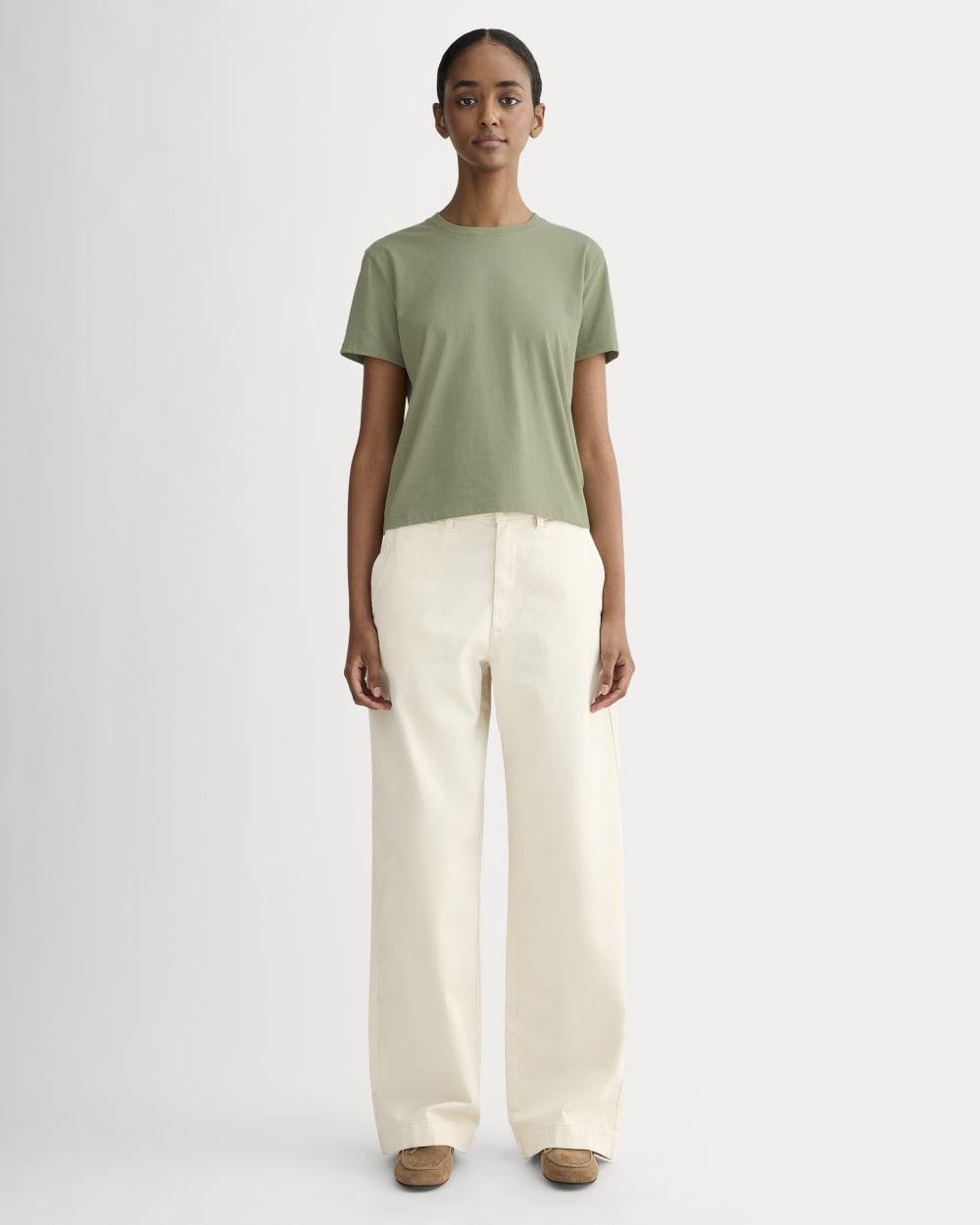 The Box-Cut Tee in Essential Cotton | White | No Pocket