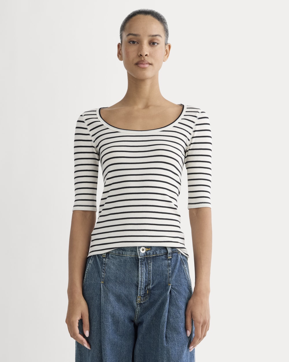 The Luxe Rib Scoop-Neck Tee