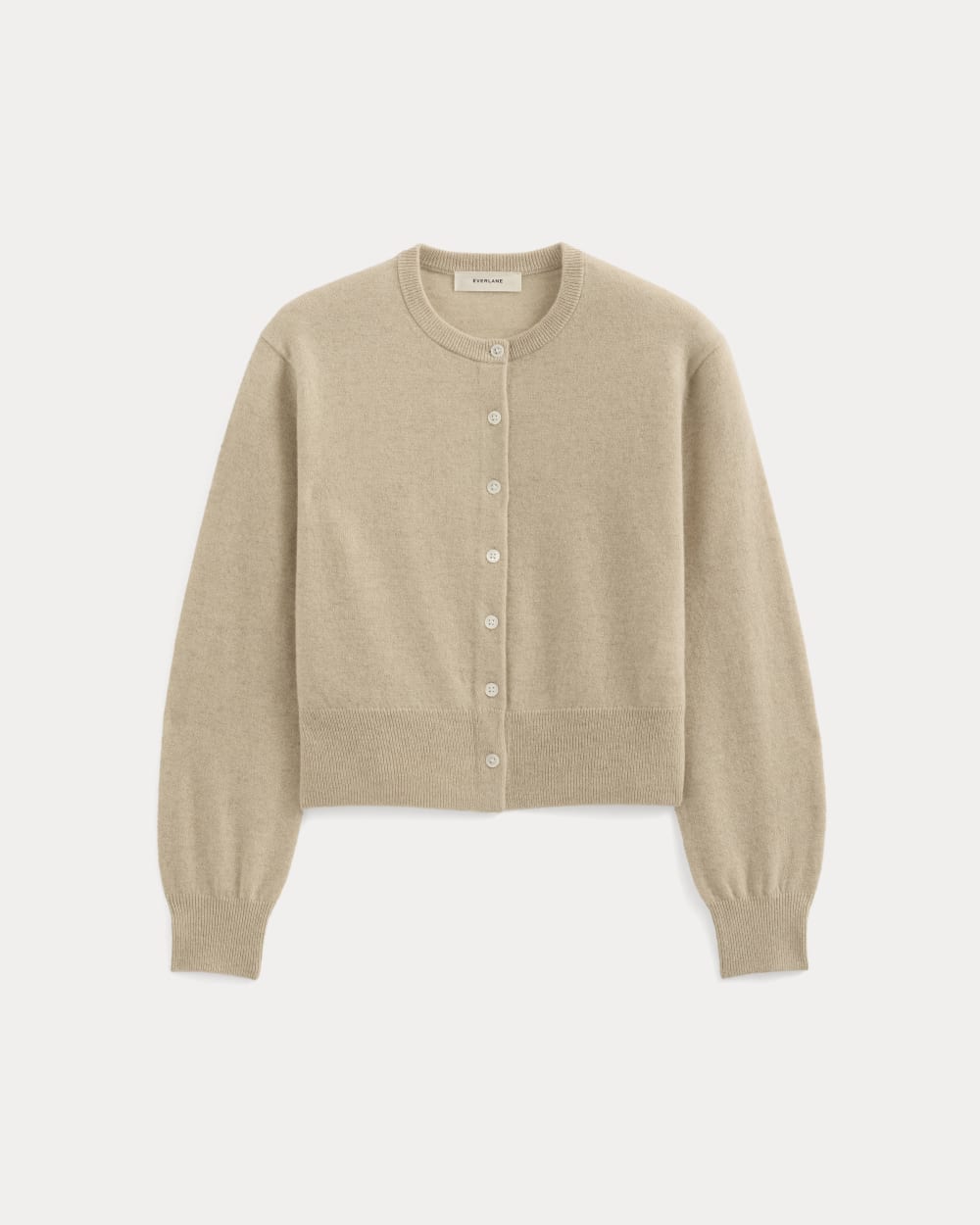 Cashmere Cropped Cardigan | Heather Light Camel