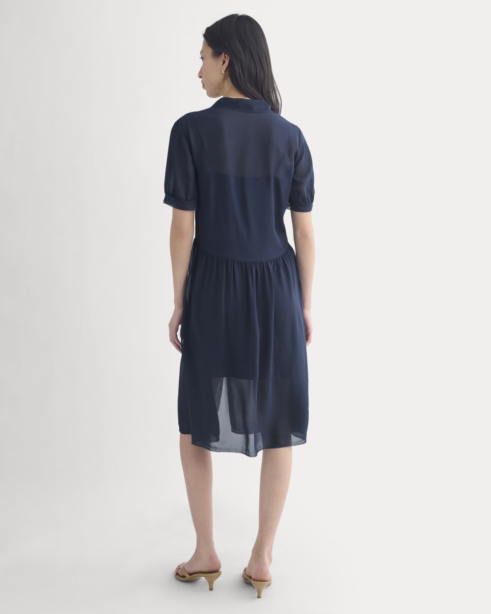 everlane silk shirt dress Everlane Silk Sleeveless Dress in grey