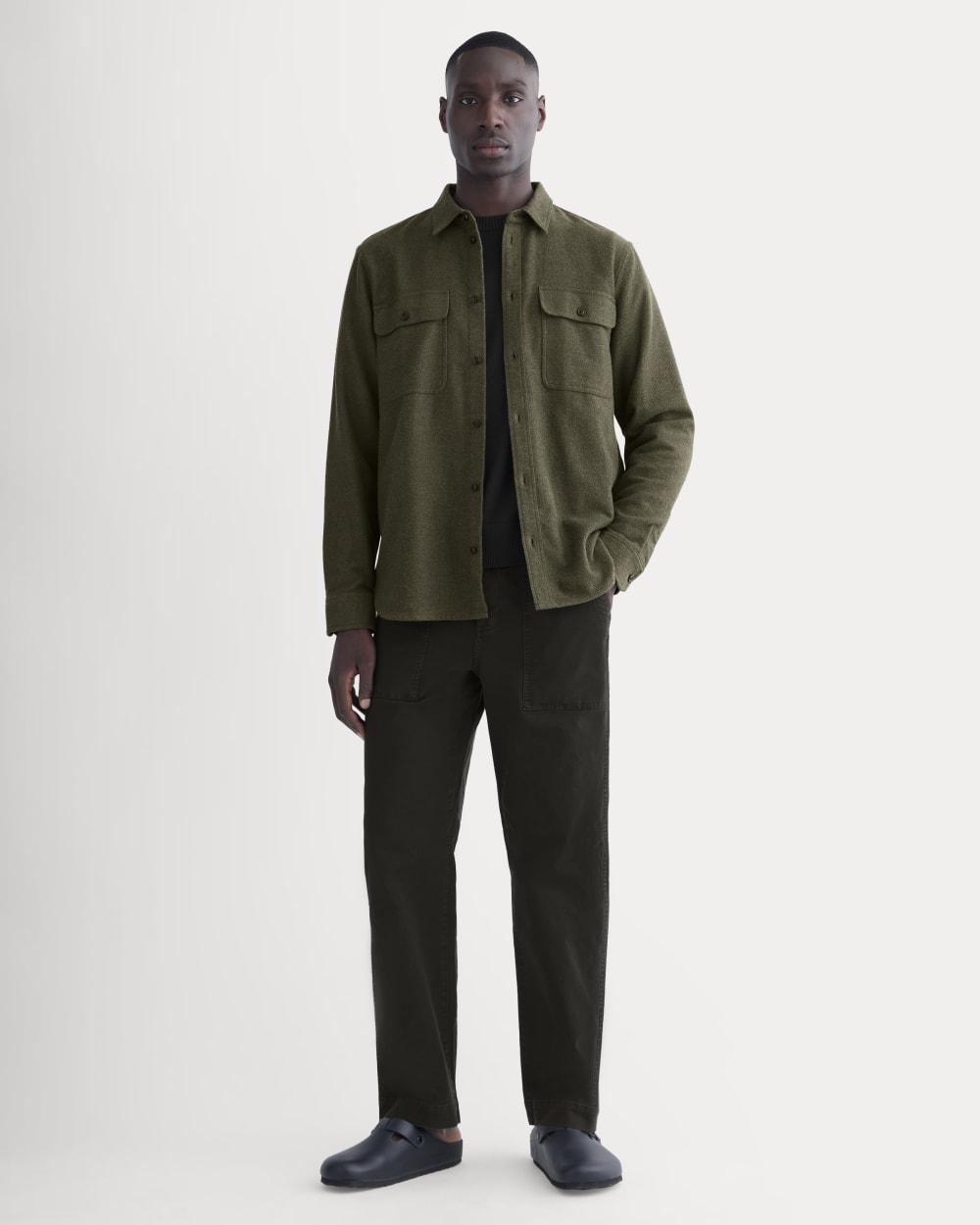 Everlane Heavyweight Overshirt In Heathered Green, Size XL, Cotton Everlane Heavyweight Overshirt In Heathered Green, Size XL, Cotton