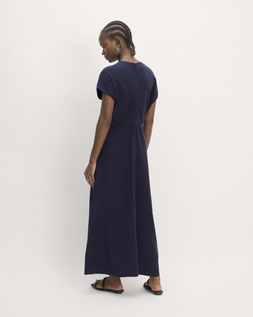 womens-tencel-short-sleeve-midi-dress-navy