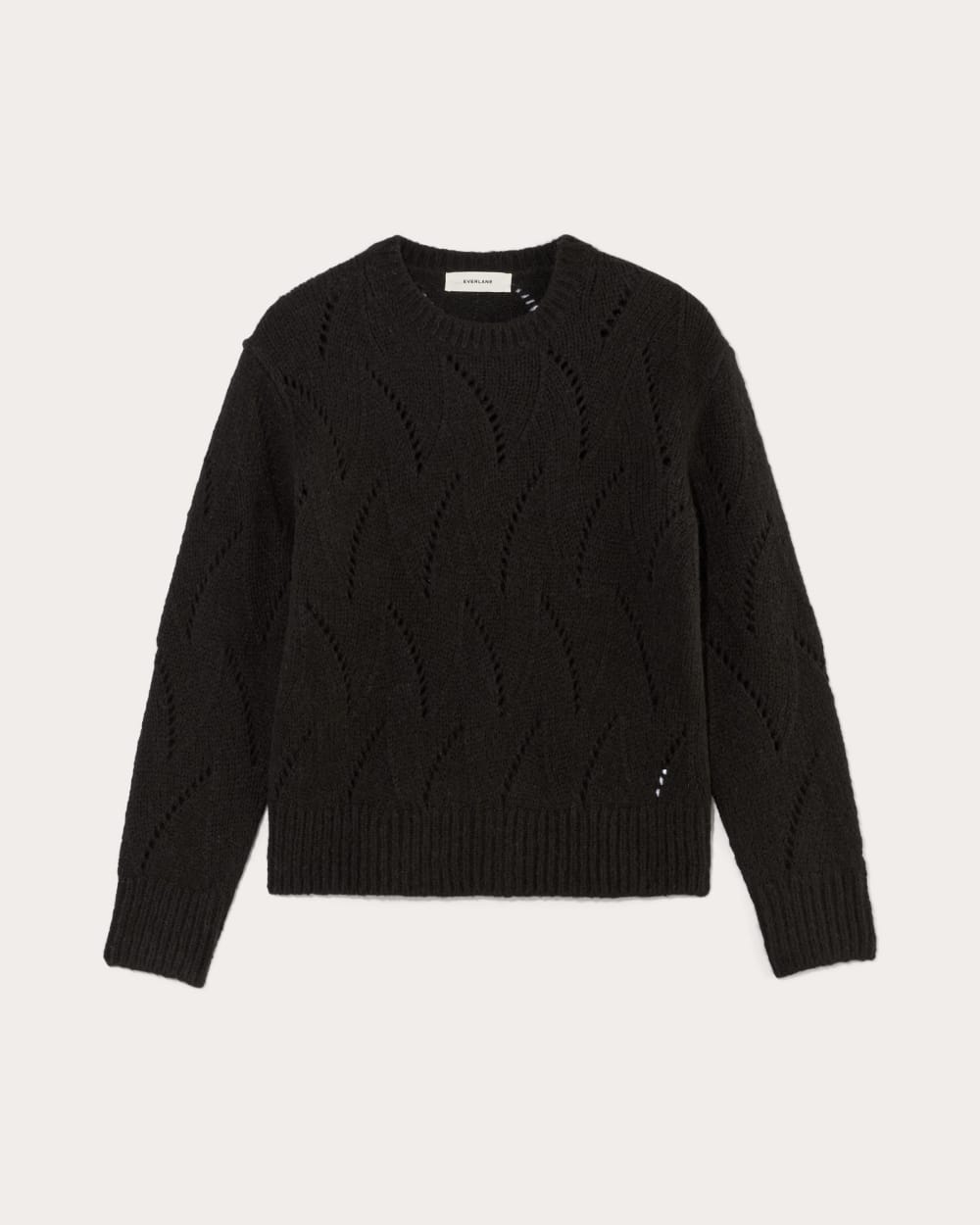 The Pointelle Sweater in Cloud | Seagrass