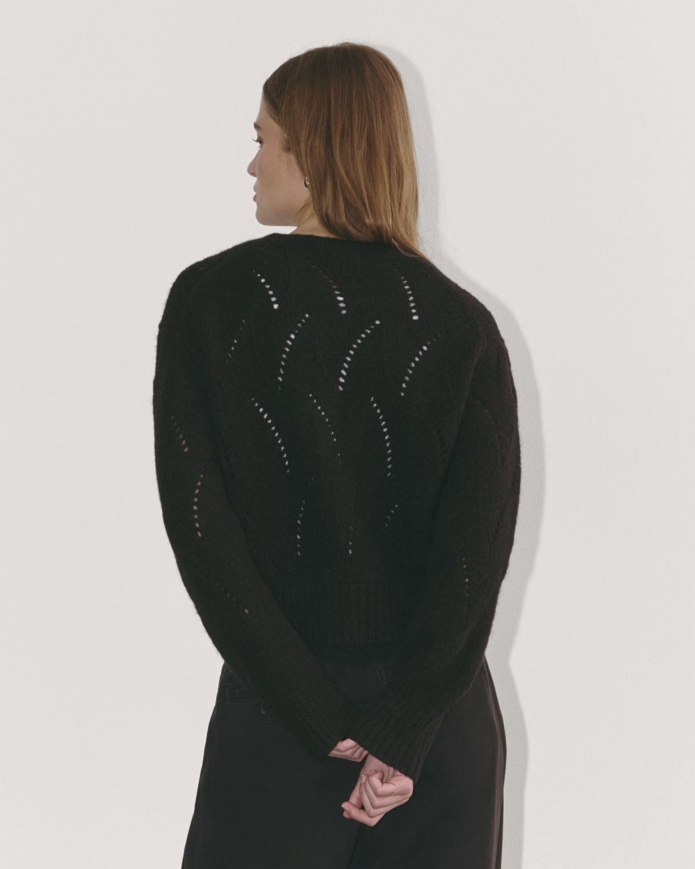 The Pointelle Cardigan in Cloud | Black – Everlane