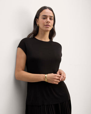 The Oversized Knit Top | Black