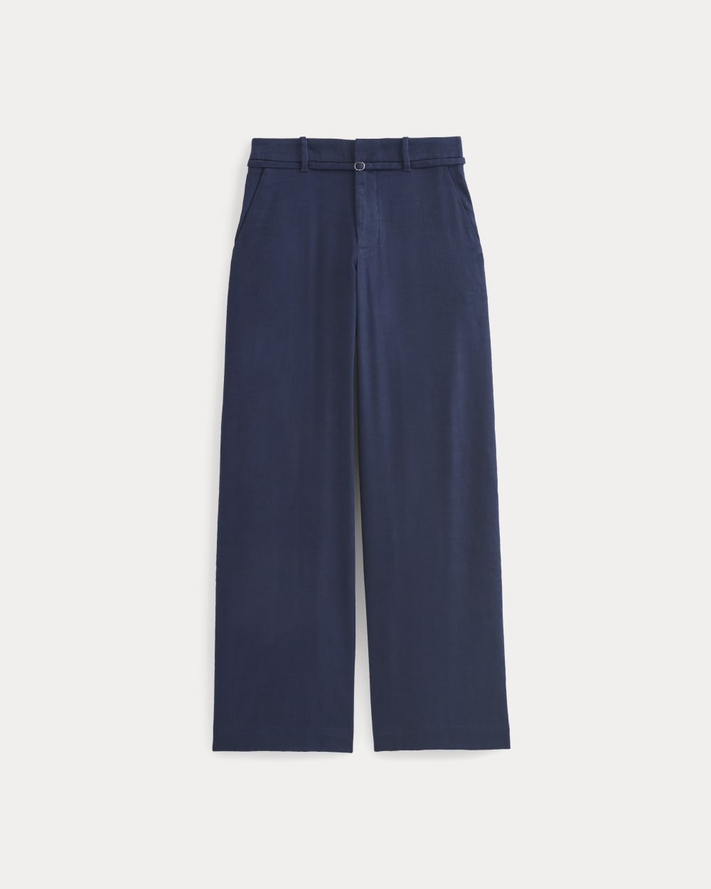 Wide-Leg Belted Pant in Stretch Linen | Navy | Regular – Everlane