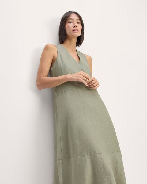 The Linen V-Neck Maxi Dress | Sage Green Everlane The Linen V-Neck Maxi Dress | Sage Green Everlane
