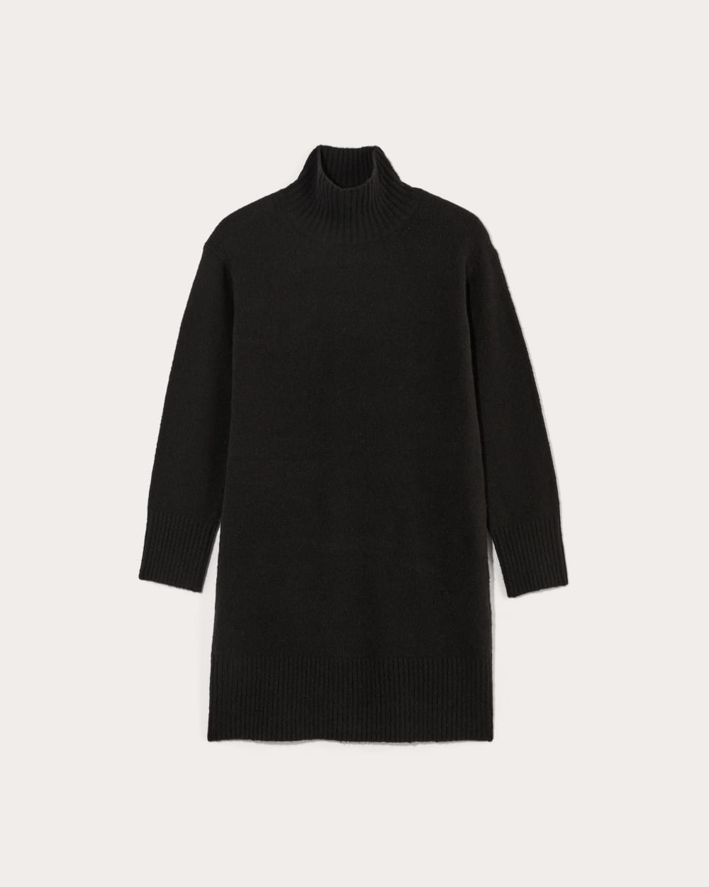 womens-luxe-cotton-sweater-dress-black | alt