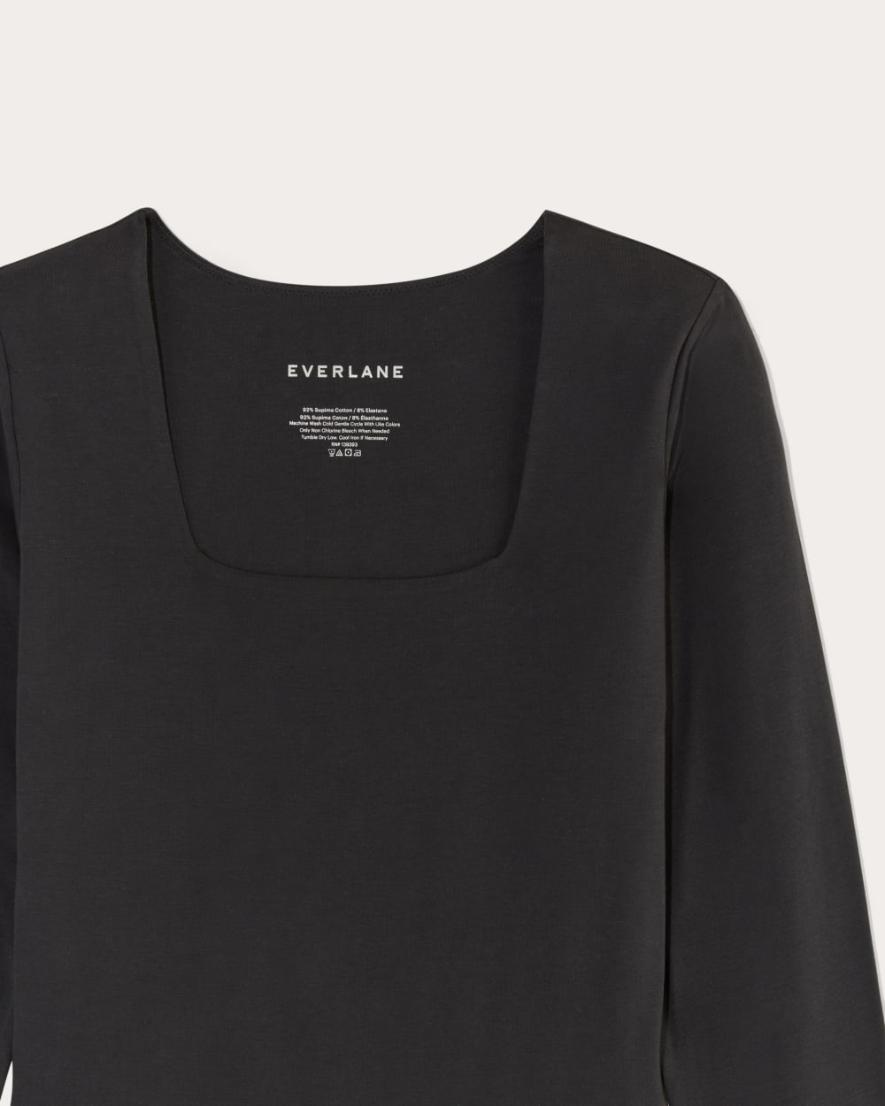 トップス THE DAY BORDER LONG SLEEVE BLACK size2 The Long-Sleeve Supima® Square-Neck Bodysuit | Black | Thong
