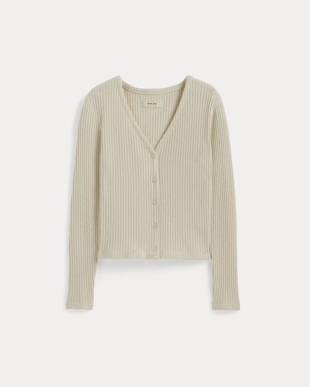 Organic cotton cardigan(oat)/002 The Cozy Rib Cardigan | Bone \u2013 Everlane