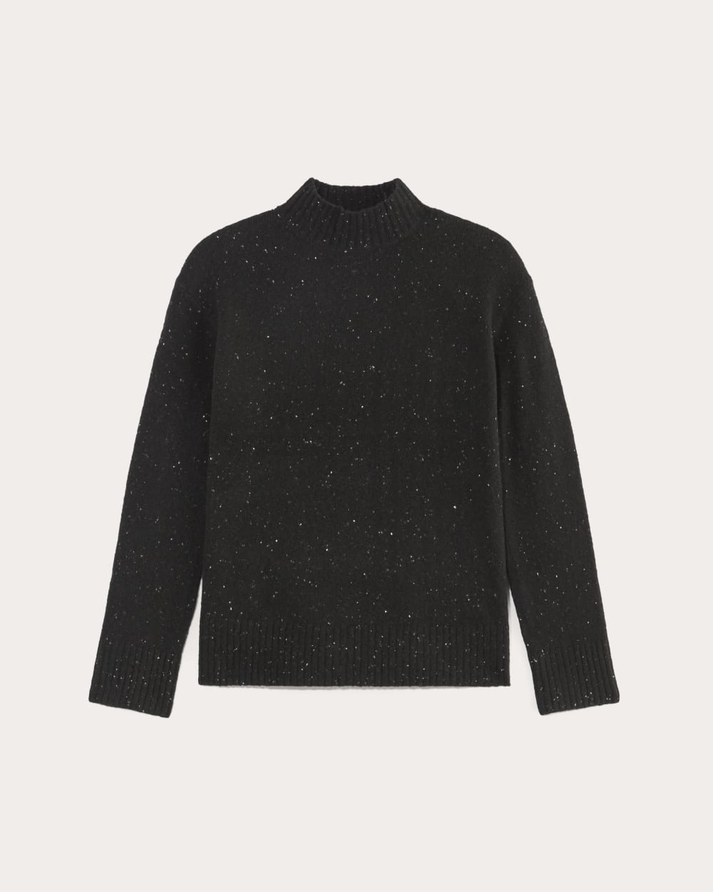 The Mockneck Sweater in Plush Cotton | Black Confetti – Everlane