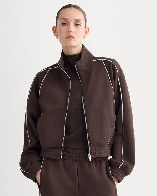 womens-luxe-fleece-track-jacket-dark-chocolate | primary