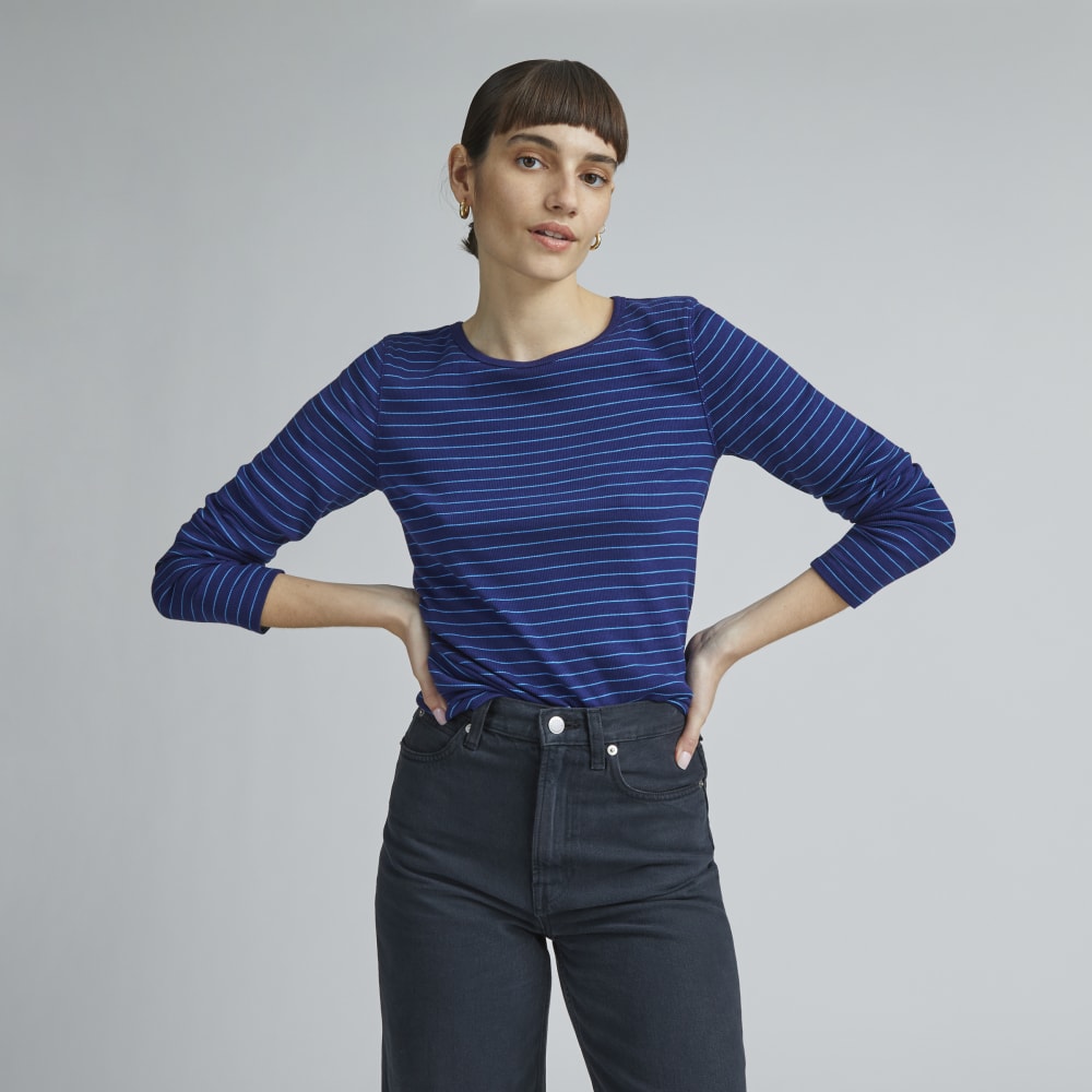 womens-supima-rib-long-sleeve-crew-ocean-cavern-horizon-blue | primary