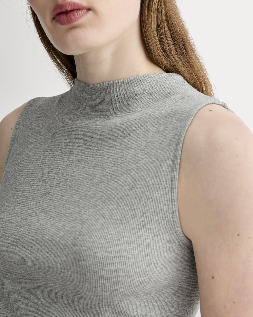 The Luxe Rib Funnel-Neck Tank | Heathered Grey – Everlane
