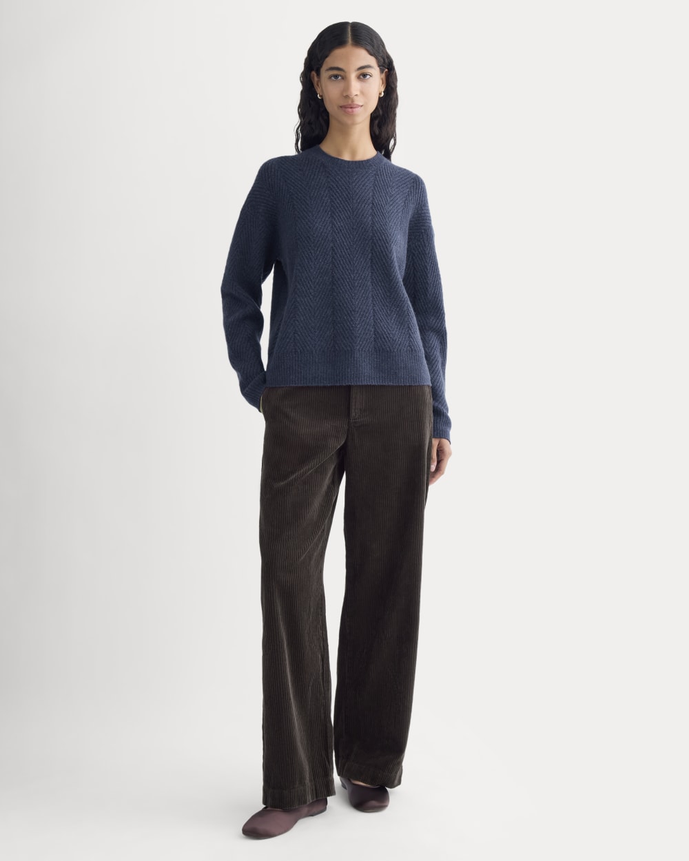 womens-cashmere-herringbone-sweater-indigo
