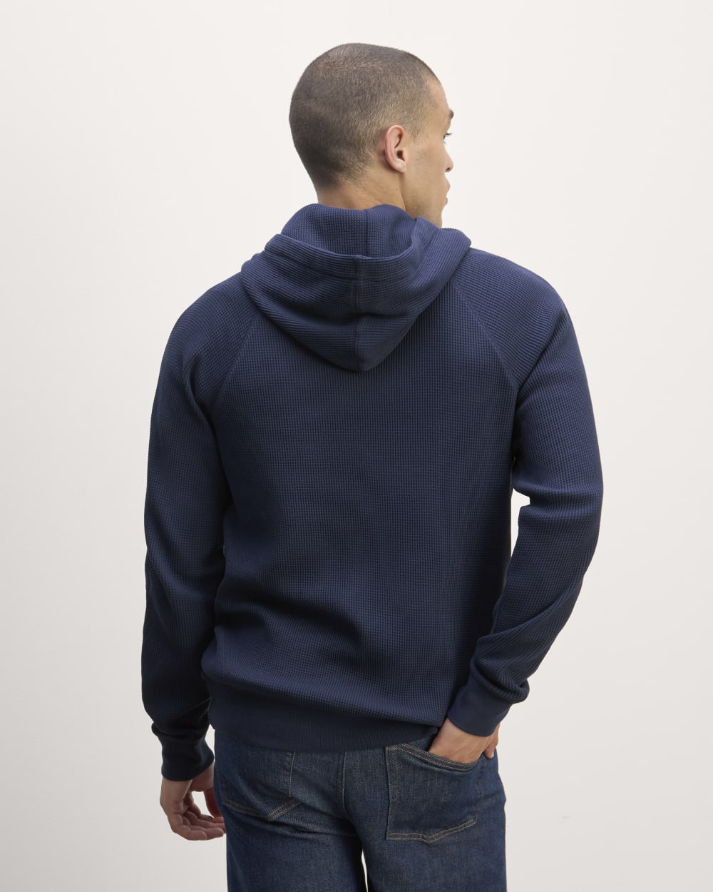 The Waffle-Knit Hoodie | Navy – Everlane