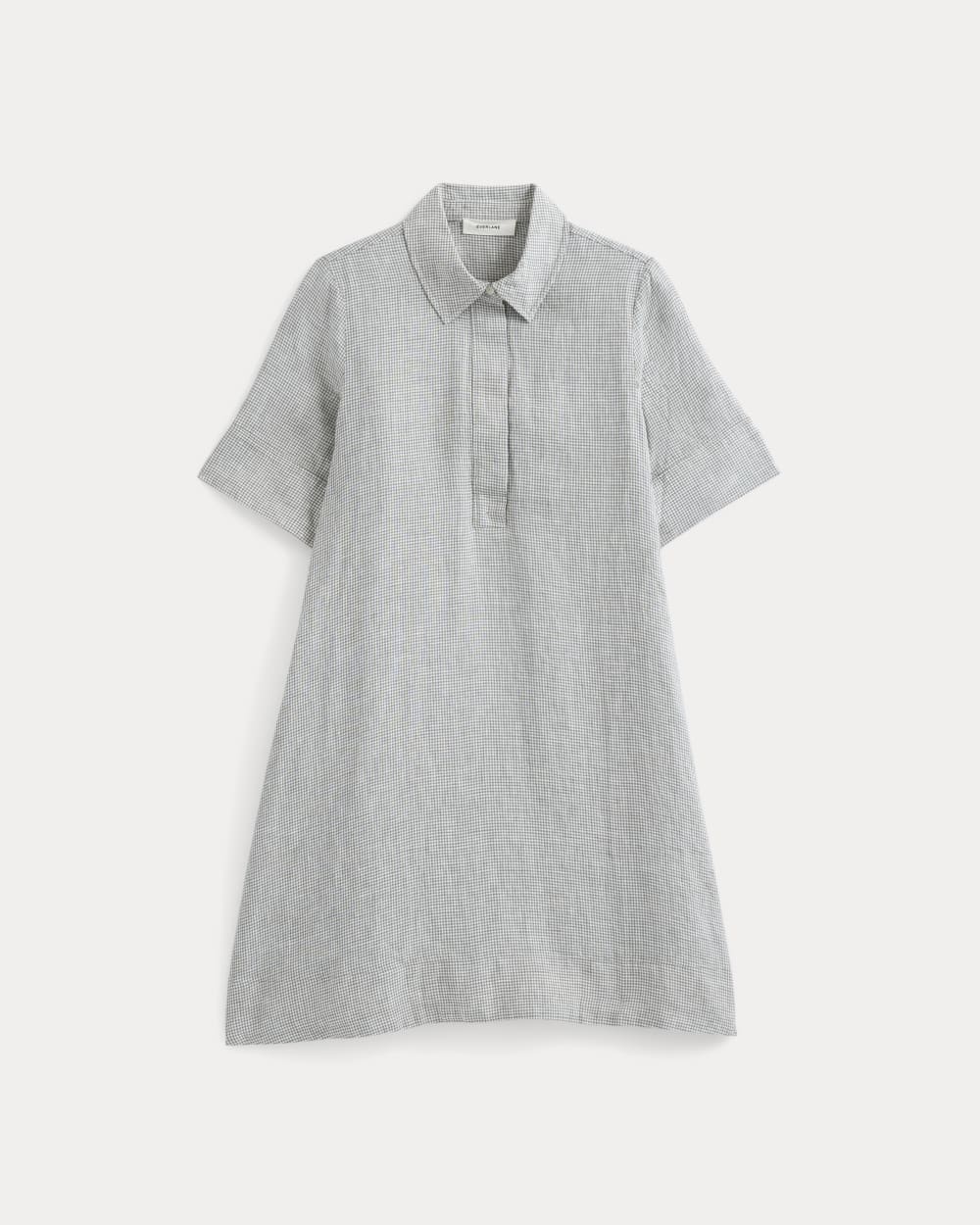 Everlane Mini Popover Shirtdress, Linen, Agave/Bone, Size XS